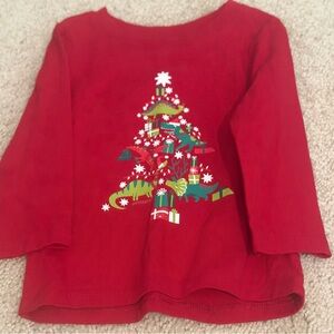 Cat & Jack Red Christmas Tree Long Sleeve Tee